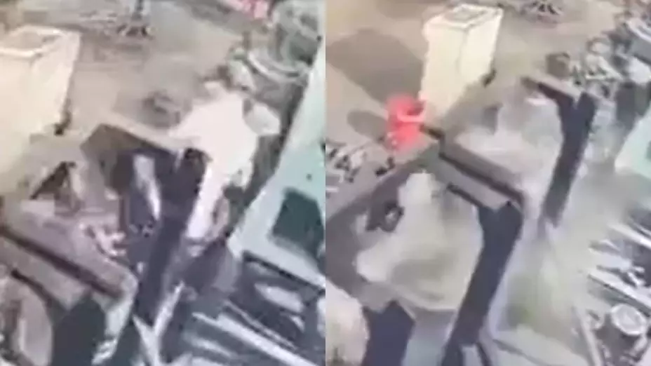 Accidente en máquina rotatoria