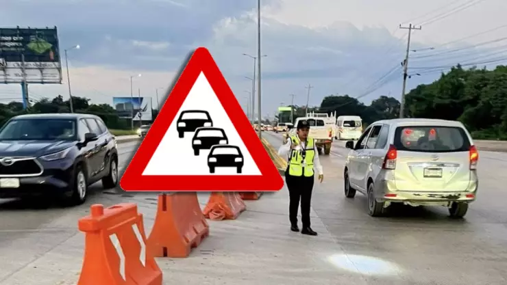 ¡De vuelta a la rutina! Tráfico en Cancún por calles cerradas HOY, 18 de febrero