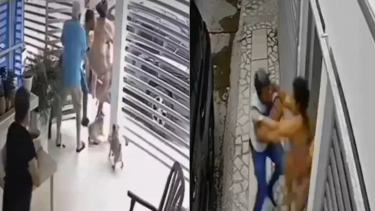 Mamá defiende a su hijo con patada voladora