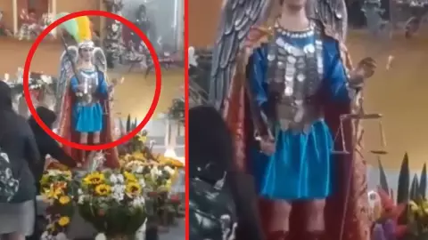 Imagen de San Miguel Arcángel se mueve