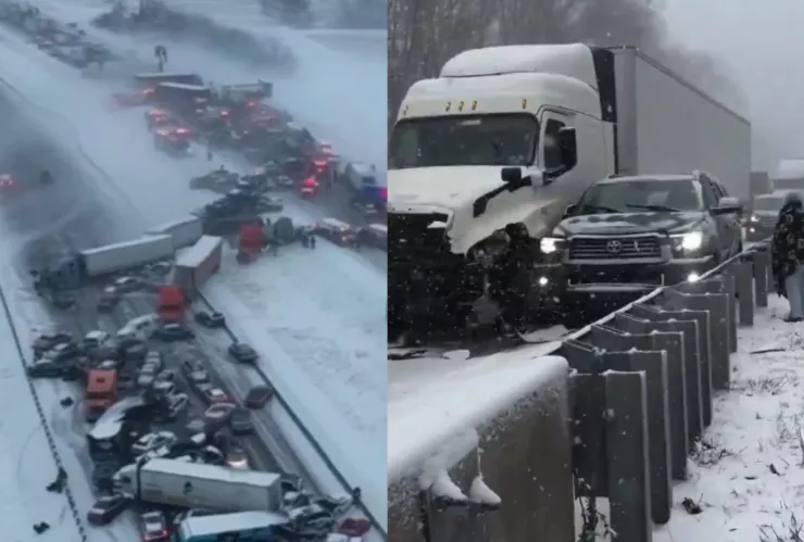 Tormenta de nieve provoca choque masivo en Indiana, Estados Unidos