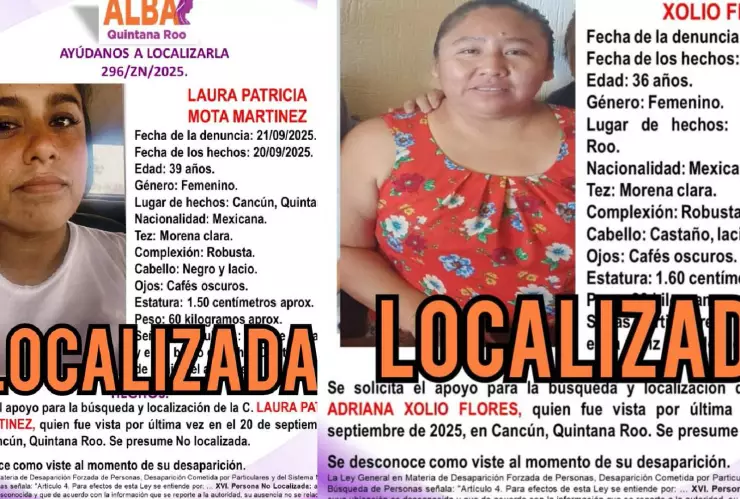 Localizan con vida Laura Patricia Motay Beatriz Xolio Flores, las mujeres desaparecidas en Cancún; esto se sabe