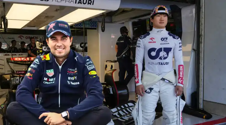 Reacción de Checo Pérez a la llegada de Yuki Tsunoda a Red Bull Racing
