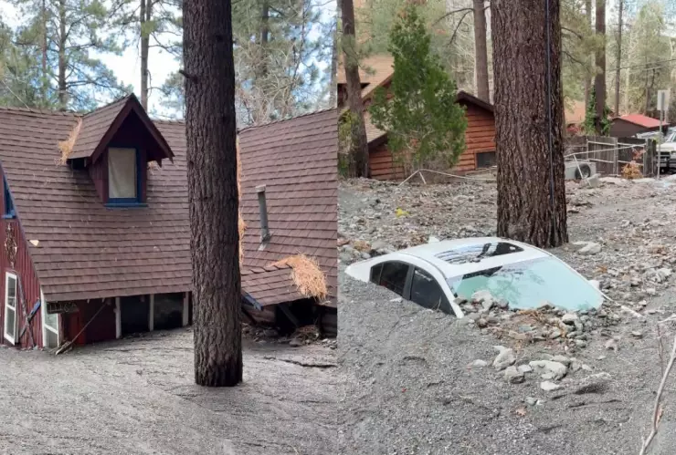 Desastre navideño en California: lodo y escombros arrasan vecindarios de Wrightwood