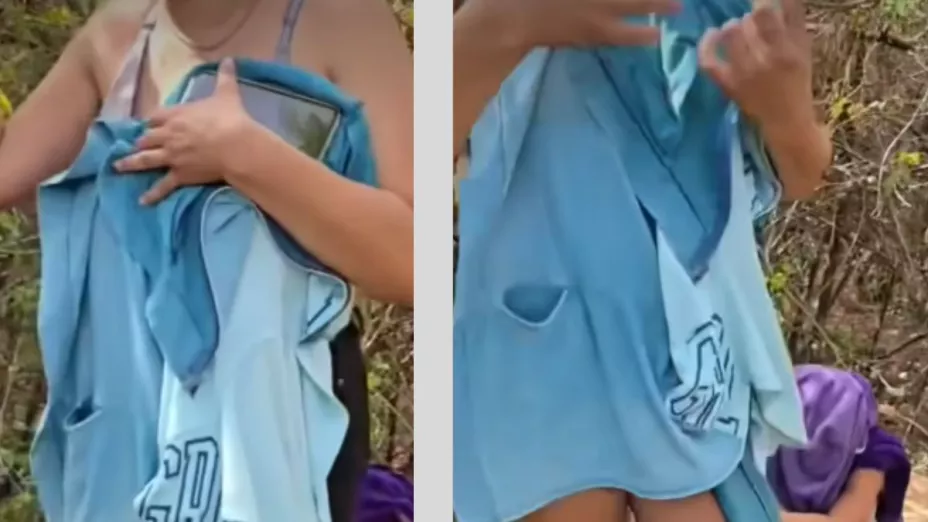 atrapan a mujer en el monte