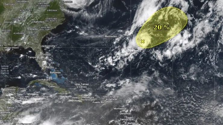 Mapa satelital de la formación de un posible ciclón Quintana Roo.