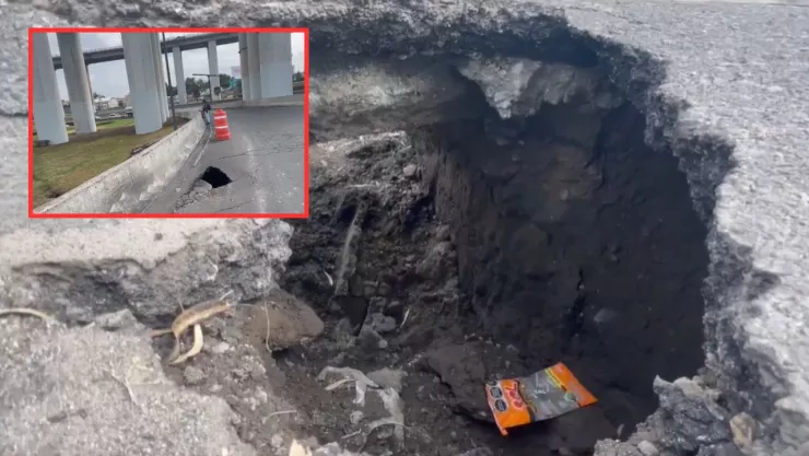 Socavón en Iztapalapa: riesgo para conductores en Puente de la Concordia