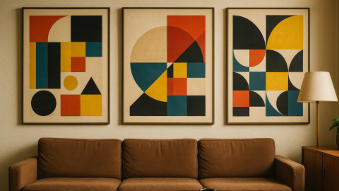 Sala con piezas de arte ideas