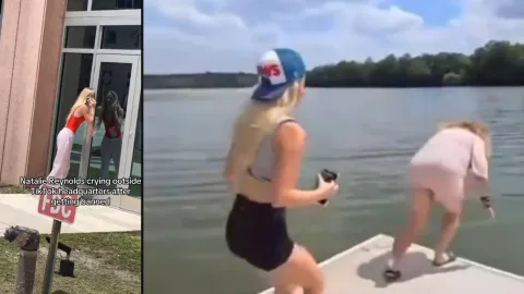 Esta es mi vida Natalie Reynolds es baneada de Tik Tok y llora a las afueras de oficinas