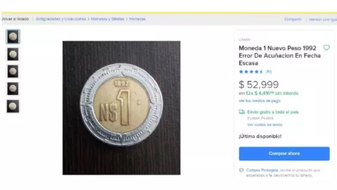 Moneda de un peso en mercado libre