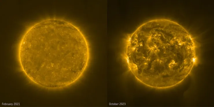 Así ha cambiado el Sol entre 2021 y 2023