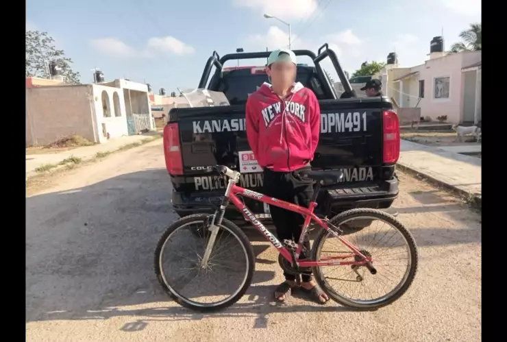 Sujeto es detenido por presunto robo de una bicicleta en Kanasín
