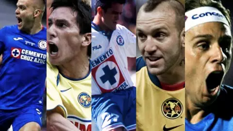 Jonathan Rodríguez y delanteros que han jugado en Cruz Azul y América