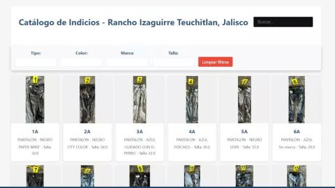 Plataforma para identificar ropa en Rancho Izaguirre Así pueden buscar indicios