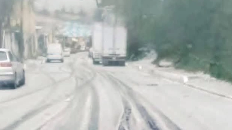 Autopista México-Puebla caída de nieve