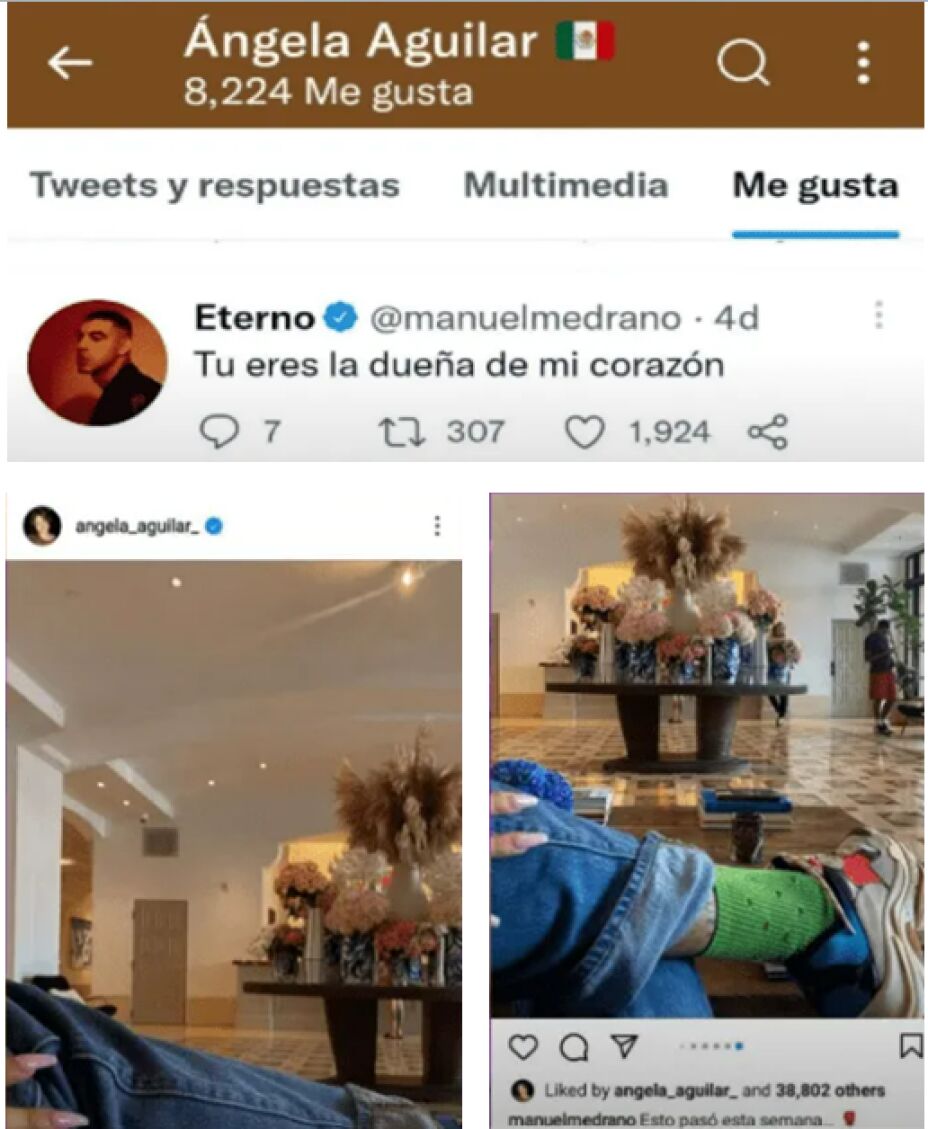 Ángela Aguilar y Manuel Medrano exhiben su relación en redes sociales
