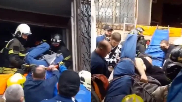 VIDEO: Así fue el momento en que ayudaron a un hombre de 300 kilos a salir de su casa en Rusia