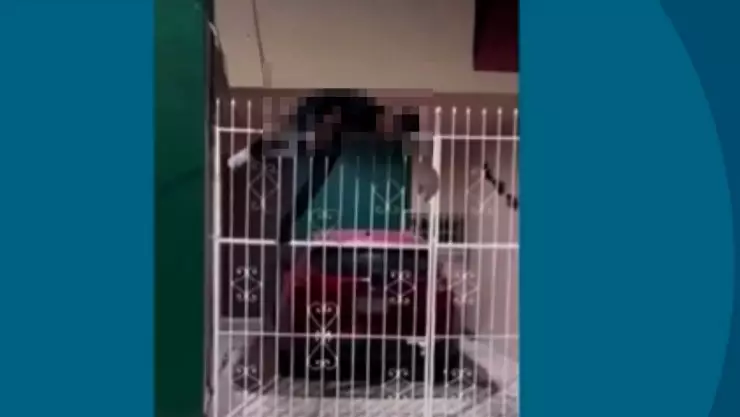 Ladrón que quedó ensartado en una reja