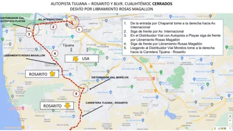 Ruta alterna ante cierre del bulevar Cuauhtémoc por derrumbe