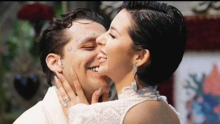 ¡Son hermosos! Las fotografías que compartió Christian Nodal en su boda con Ángela Aguilar