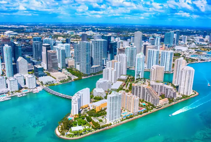 Aerial View of Downtown Miami Florida