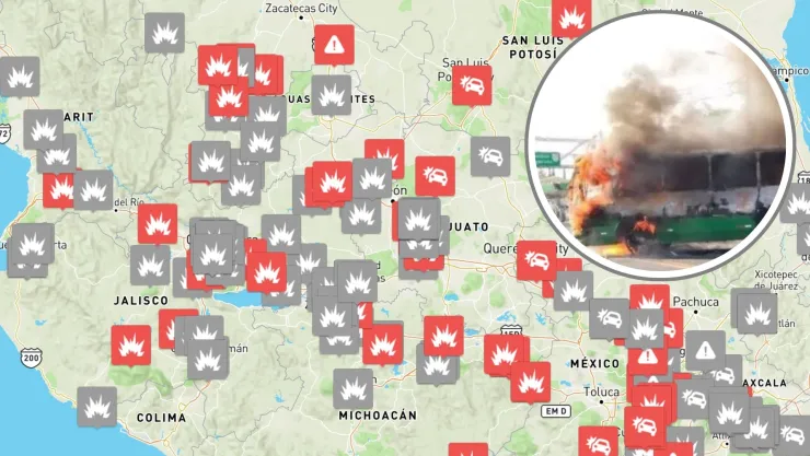 Mapa en tiempo real sobre bloqueos en México