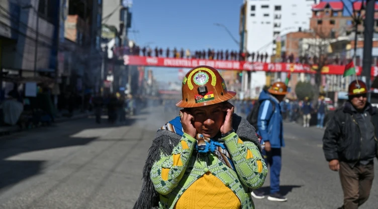 Protesta de mineros en Bolivia