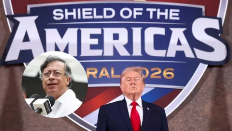 Fotos de Donald Trump y de Gustavo Petro.