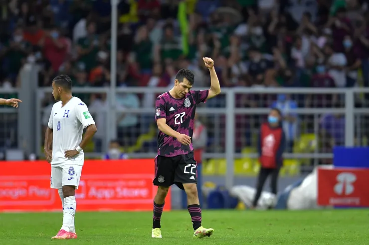Hirving ‘Chucky’ Lozano celebra su gol vs Honduras