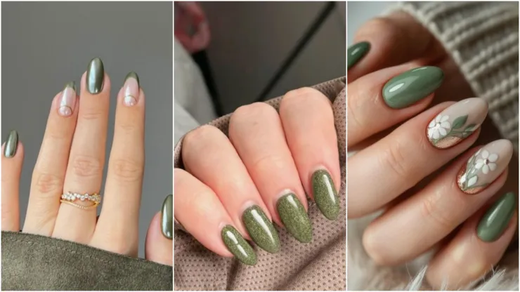 uñas verde oliva