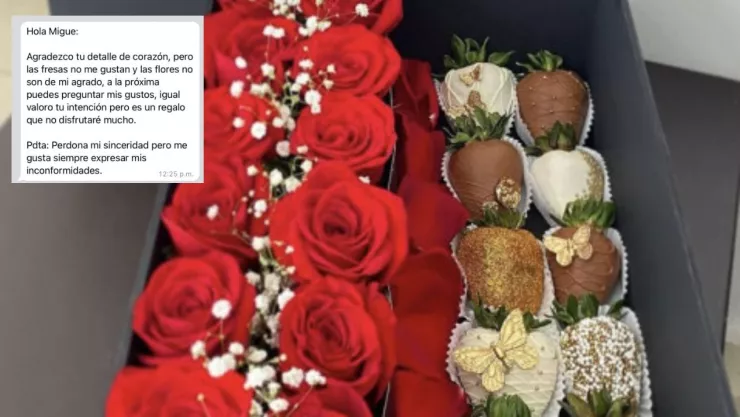 Joven da regalo a su compañera y se lleva grosera respuesta