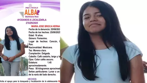 María José Broca, adolescente desaparecida en Cancún desde hace tres días