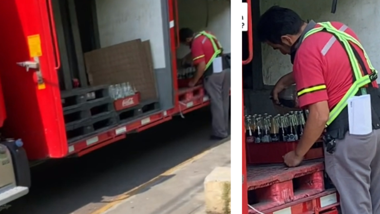 VIDEO_ Trabajador de Coca-Cola rellena botellas sucias