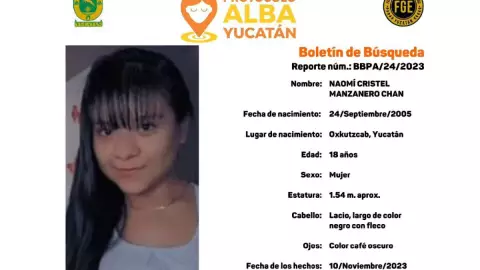 ¿La has visto_ Buscan a Naomí Manzanero, joven desaparecida en Yucatán