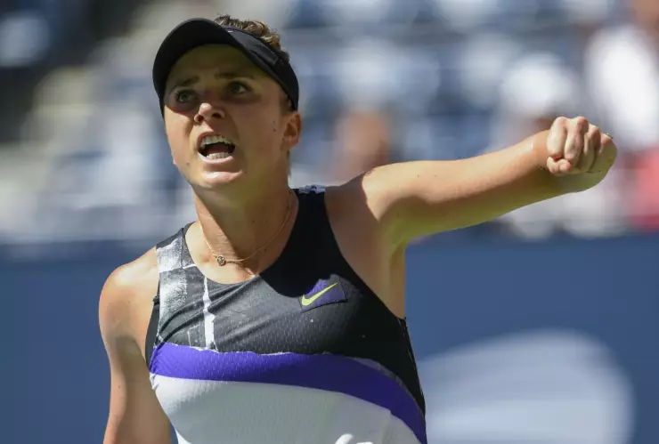 La ucraniana Elina Svitolina reacciona tras vencer a la británica Johanna Konta en los cuartso de final del US Open, el martes 3 de septiembre de 2019, en Nueva York. Imagen: AP