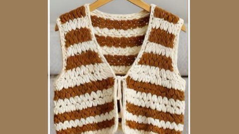 Ideas de chalecos de crochet - Abierto con líneas