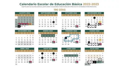 calendario escolar 2022 -20223 de la SEP