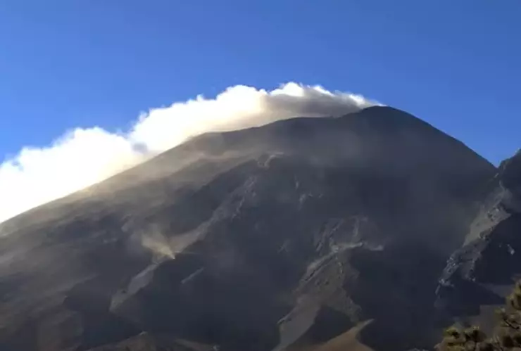 caída de ceniza del volcán Popocatépetl hoy 2 de febrero