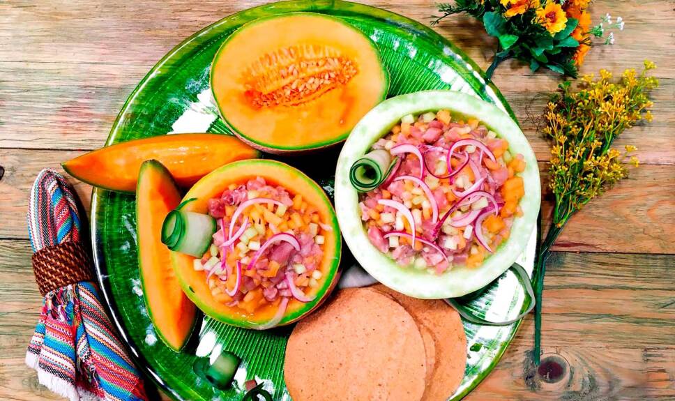 Receta Aguachile de melón con pescado