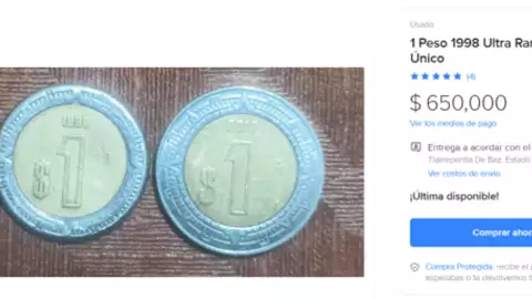 moneda de 1 peso mexicano