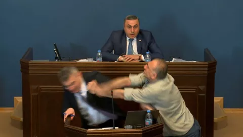 Tensión en el Parlamento de Georgia