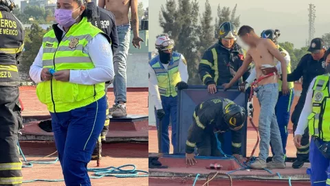 Hombre amenaza con lanzarse de un sexto piso en la colonia Doctores
