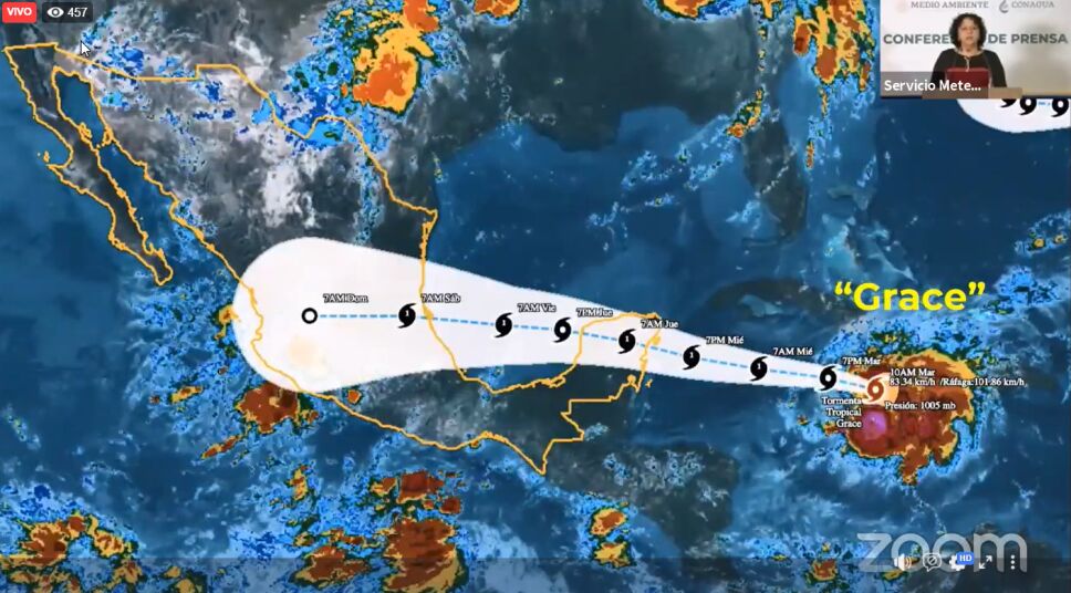 Grace impactará a Yucatán como huracán categoría 1 el jueves