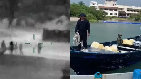 Video Aseguran 1,800 kg de cocaína en Bacalar y confiscan embarcación
