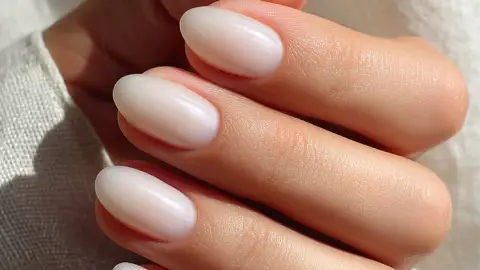 Uñas tono blanco lechoso
