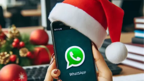 Celular con Whatsapp navideño