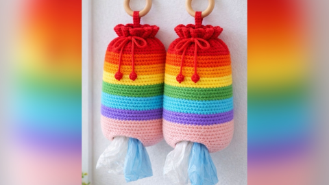 Cómo tejer un dispensador de bolsas de plástico a crochet para mantener la despensa limpia y ordenada