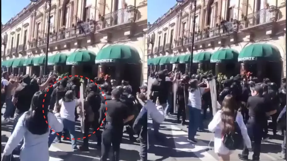 Golpean a reporteros durante la marcha de la Generación Z en Morelia, Michoacán