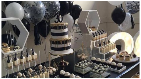 mesa de dulces minimalista