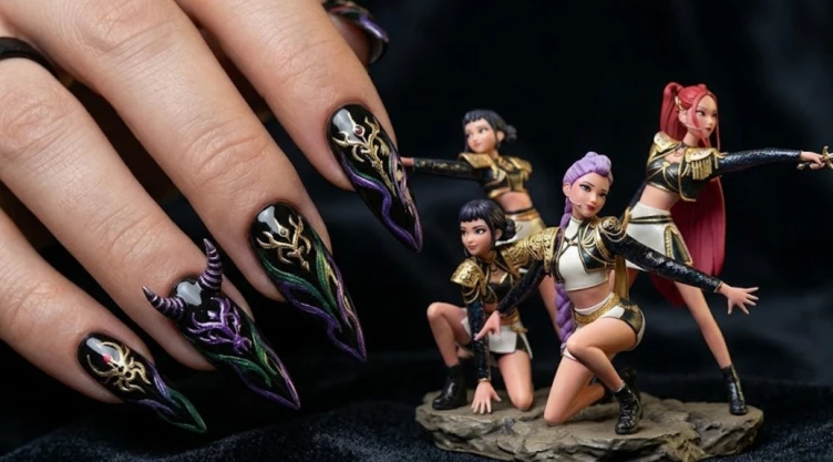 3 diseños de uñas demonio si eres fan de las Guerreras KPop